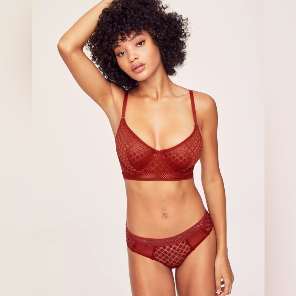 NWOT || Tatum Unlined Adore Me Orange Lingerie Set || 34B / S